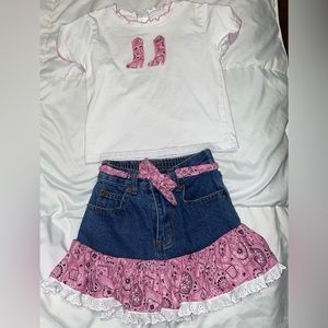 Kiddie Korral 2 Piece Pink Bandanna Outfit